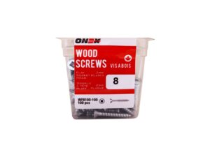 Pkg100, #8 FH Socket Steel Wood Screws